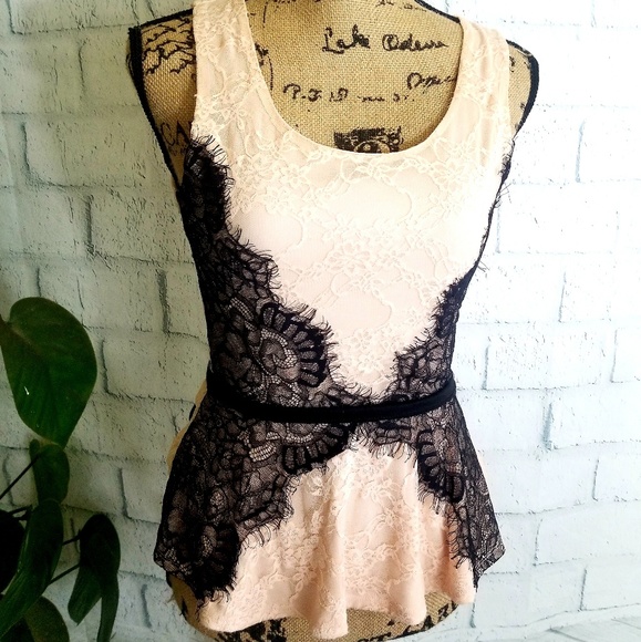 Charlotte Russe Tops - 🦋🦋Charlotte Russe Lacey Peplum Shirt🦋🦋